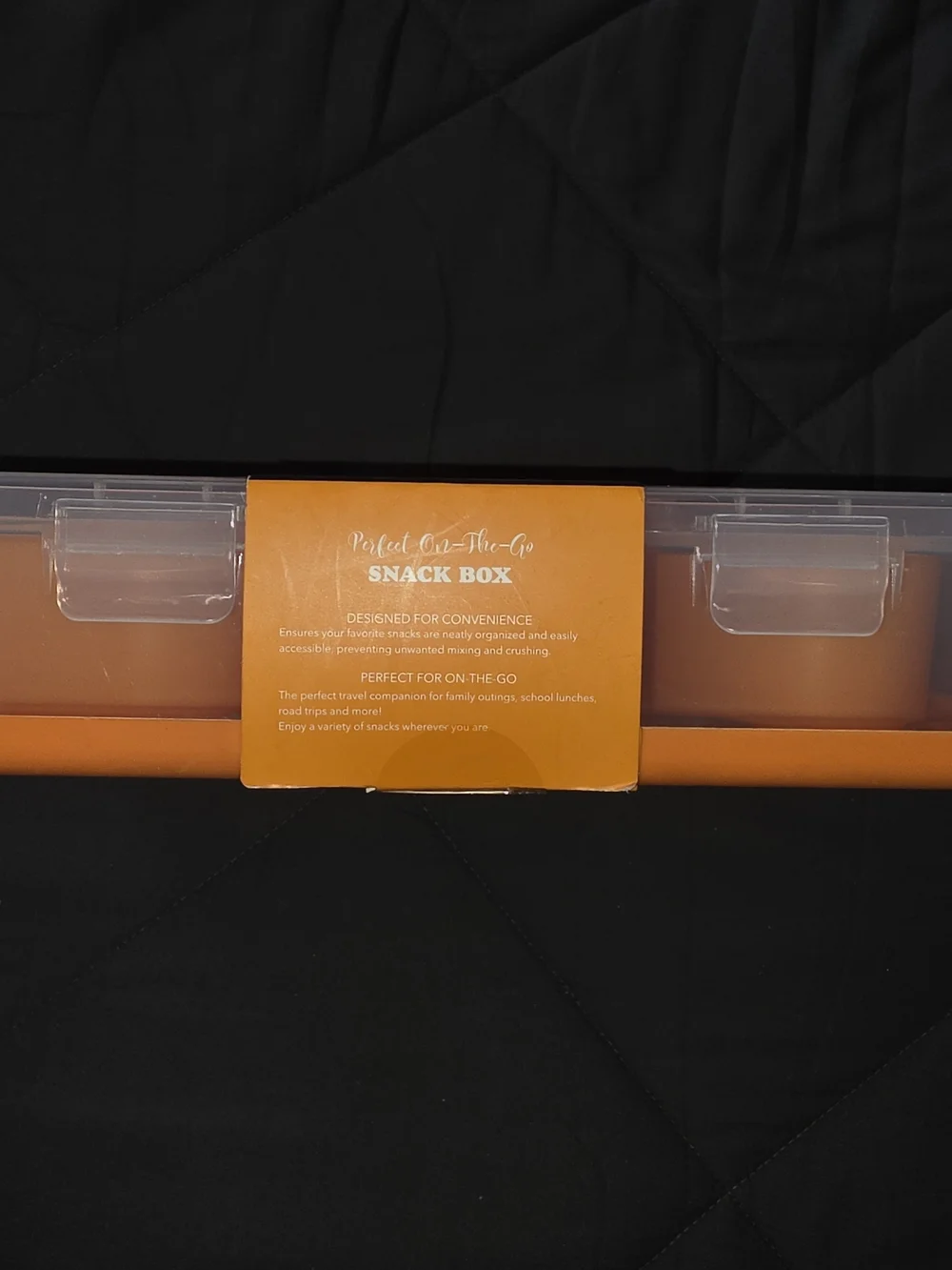 Orange Snack Box - 3-Compartment Kids Lunch Container Halloween BOO New